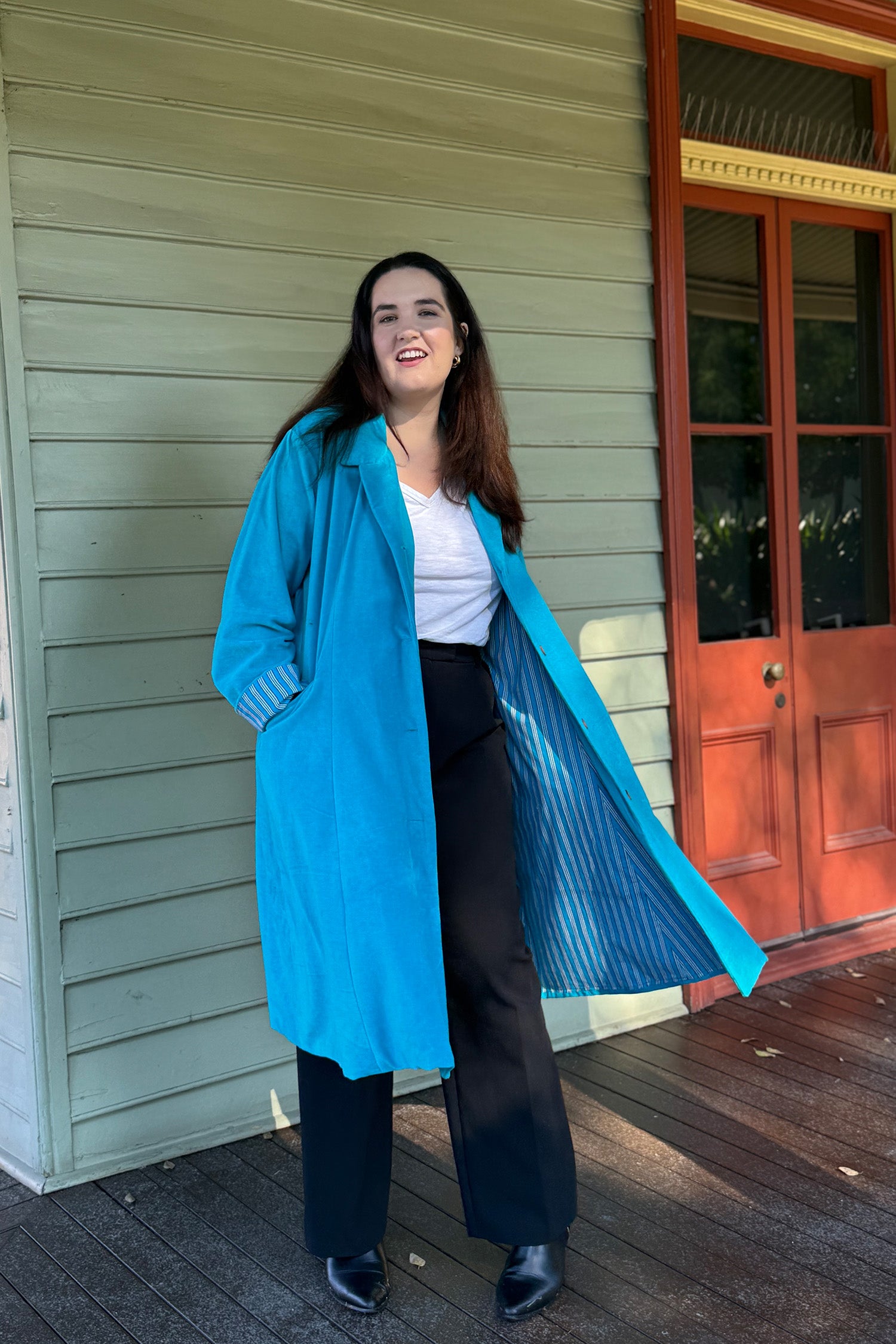 Laguna turquoise 100% premium cotton jacket by Nisha Merchant Label