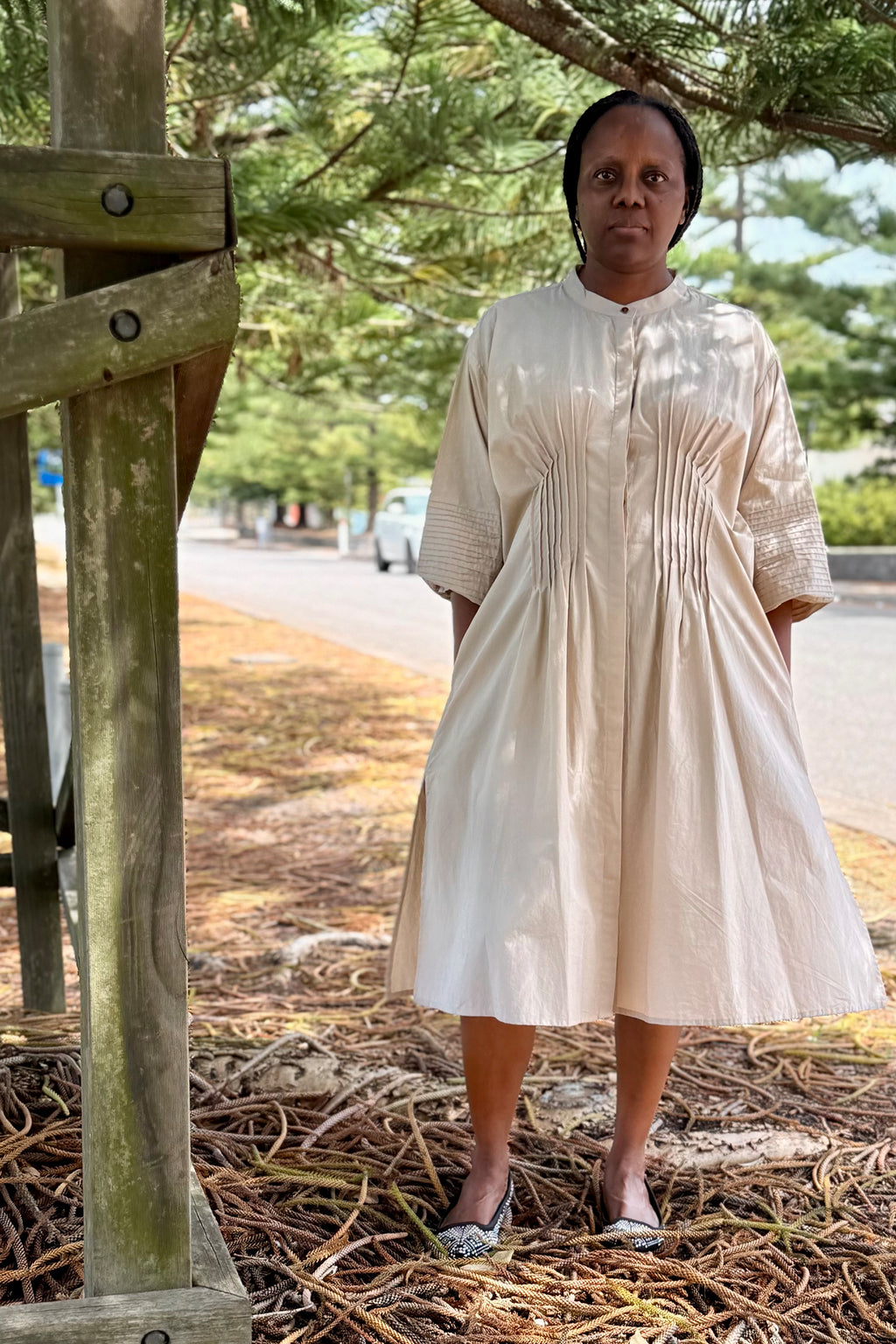 Sandra cotton poplin dress by Nisha Merchant Label